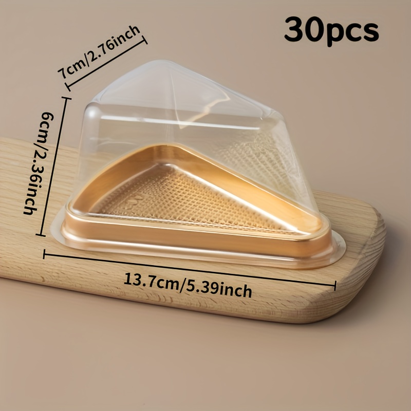 30 Cake Slicing Containers, Leak-proof Dessert Containers, Clear Cake Cheesecake Containers, Individual Slicing Boxes With Lids, Patty Snacks Dessert Cake Boxes(without Stickers)