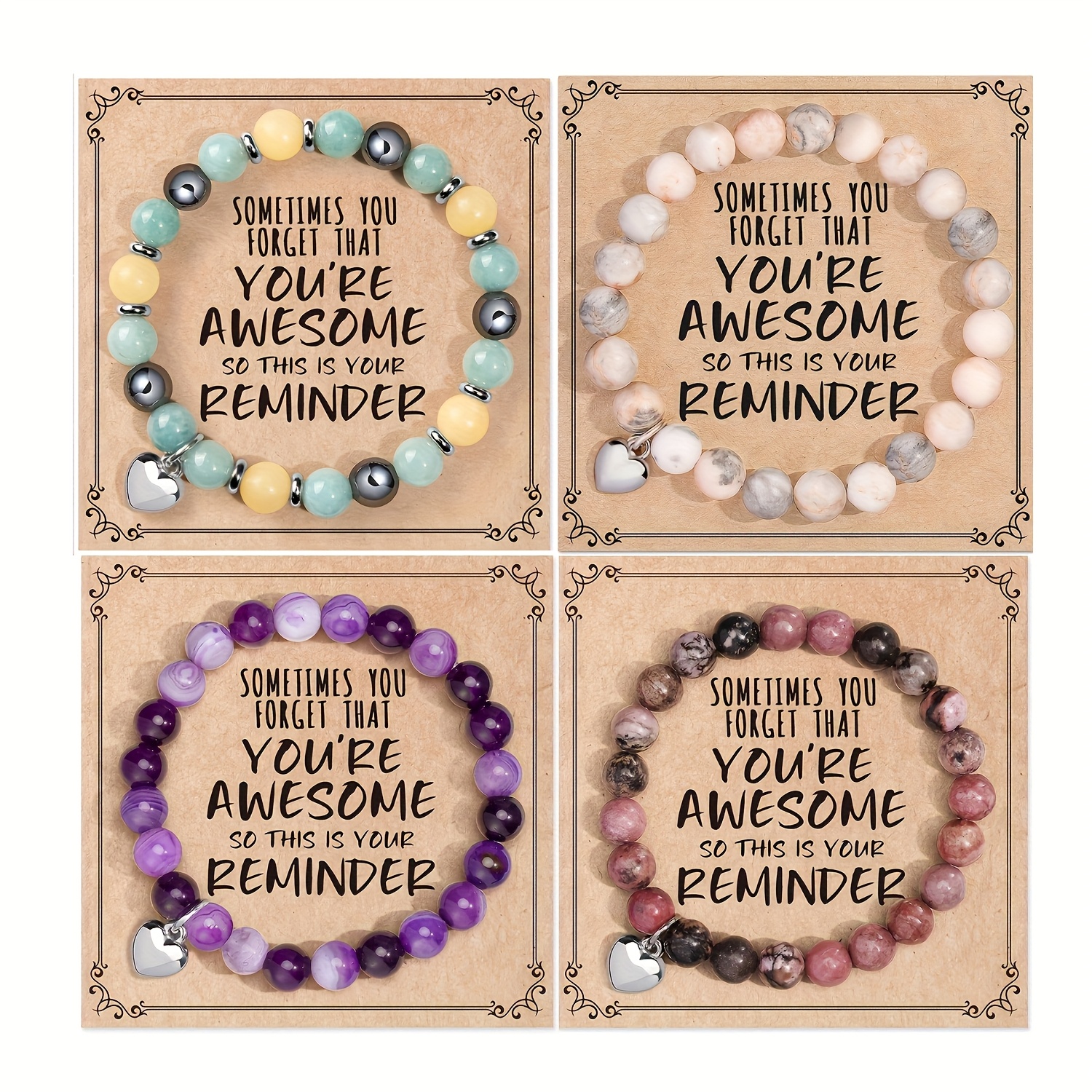 TEMU A Set Of 4 Bracelets Gifts For Woman, Mother, Mom, Daughter, Sister, Best Friend, Bestie Women, Gifts For Grandma, , , Mom, , Mimi, Aunt, Sister