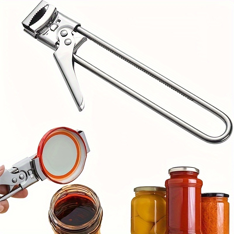 

1pc, Jar Opener, Adjustable Jar & Bottle Opener, Adjustable Multifunctional Stainless Steel Can Opener, Jar Lid Gripper, Manual Jar Bottle Opener, Kitchen Accessories, Party Supplies