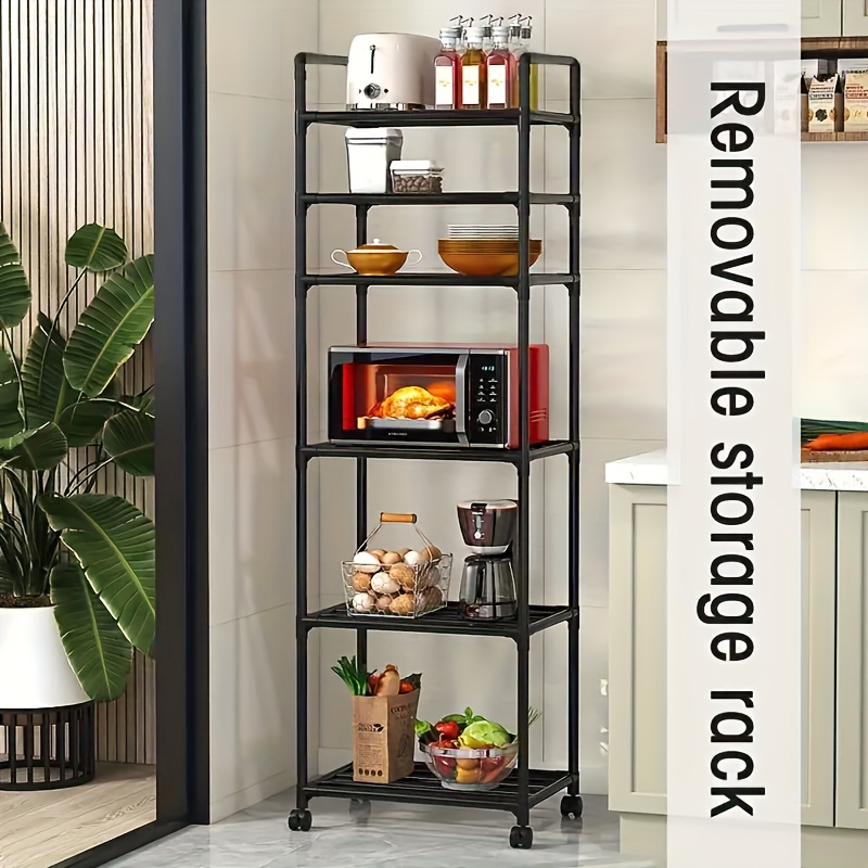 versatile 6 tier rolling storage cart metal wheeled for     kitchen bathroom living room balcony organization details 3