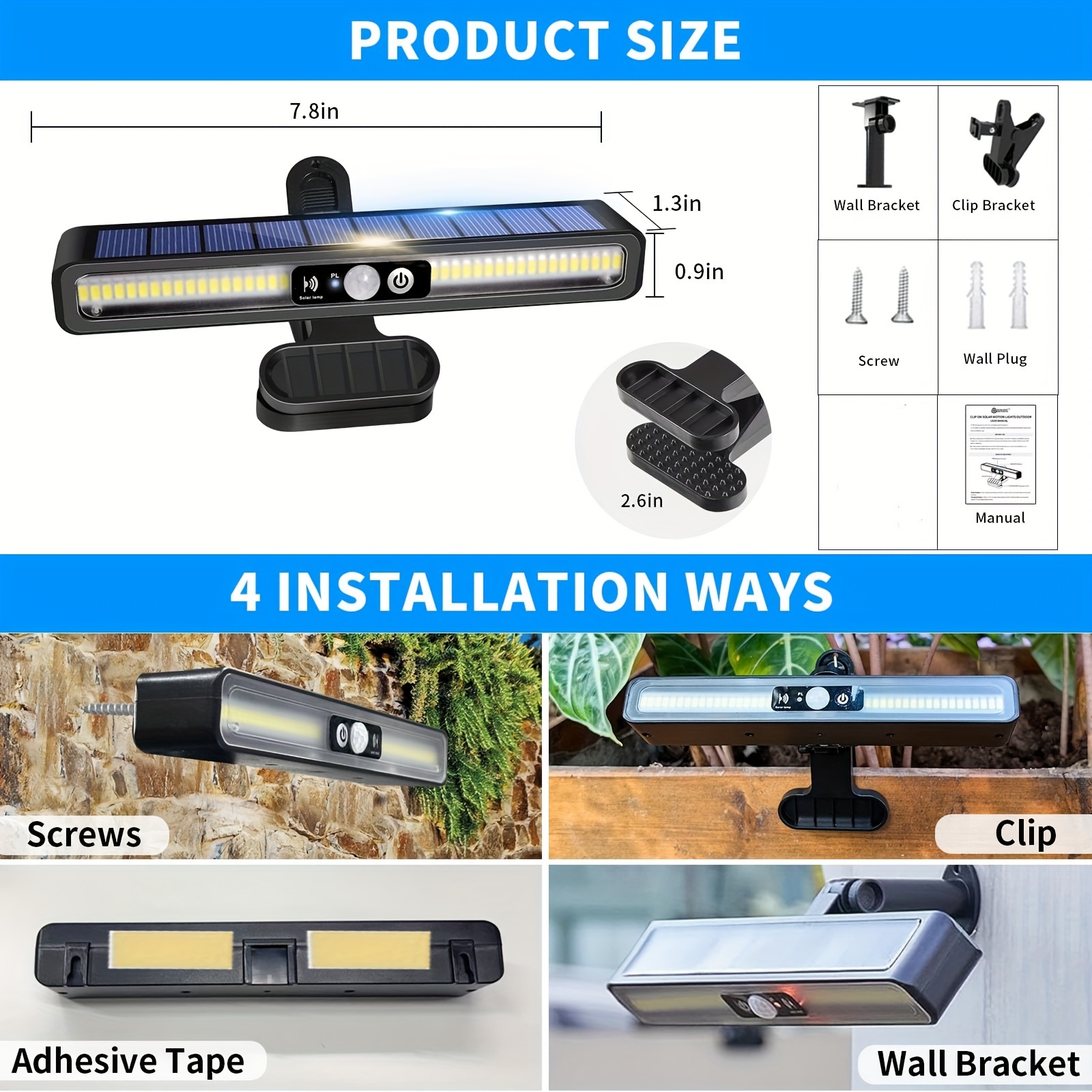 1PC Solar Motion Sensor Licht 36 LED Perlen Outdoor Wand Zaun Licht Für Camping Garage Hof Kommerziellen Beleuchtung_voghion.com