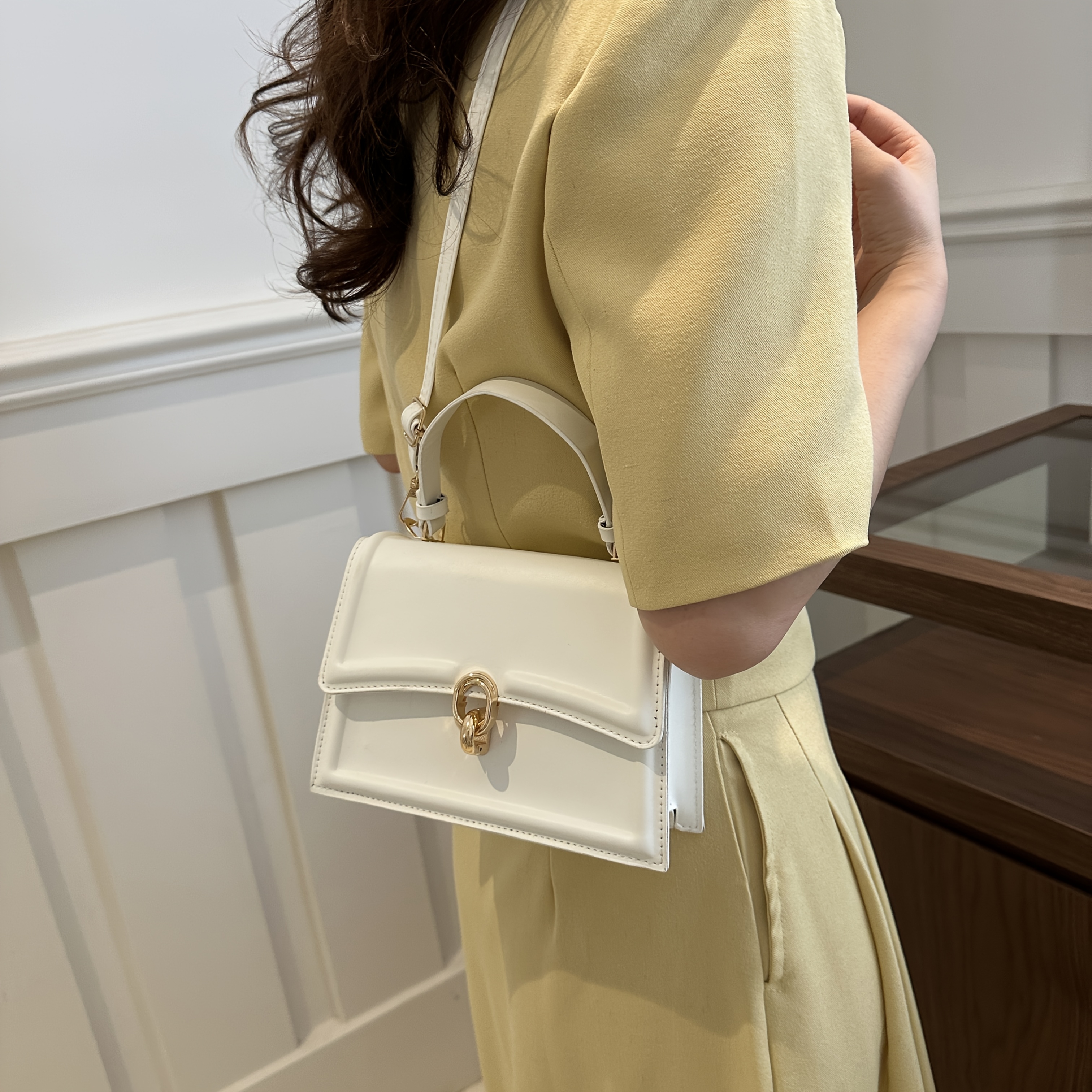 TEMU Women' Shoulder Bag Fashion Easy Trendy Solid Color Small Square Bag