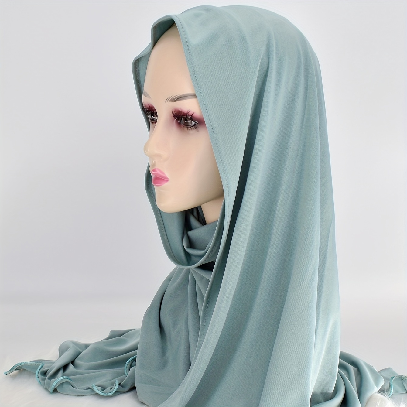 

Elegant Women's Crystal Hemp Scarf With Wave Rope Detail - Breathable, Windproof Shawl For Business & Casual Outings