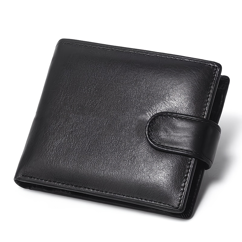 TEMU Men's Rfid Anti-theft Wallet - Slim Black Anti-theft 0 Wallet With Automatic Card Holders, Perfect Gift For Boyfriend Or Father, Rfid Protection