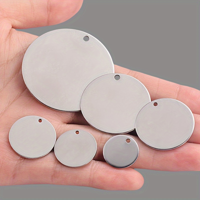 

50pcs Stainless Steel Round Stamping Tags Mini Metal Blanks For Making, 25mm Diameter