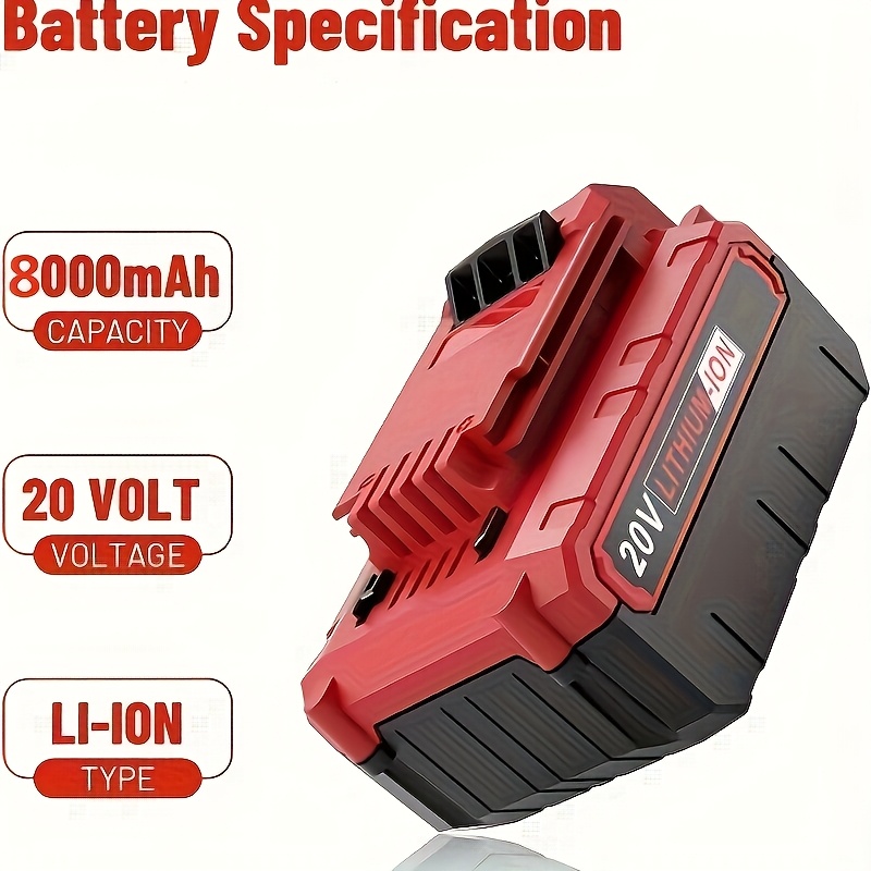 2Pack 8.0Ah 20 Volt Lithium-Ion Battery for PORTER CABLE 20V Max