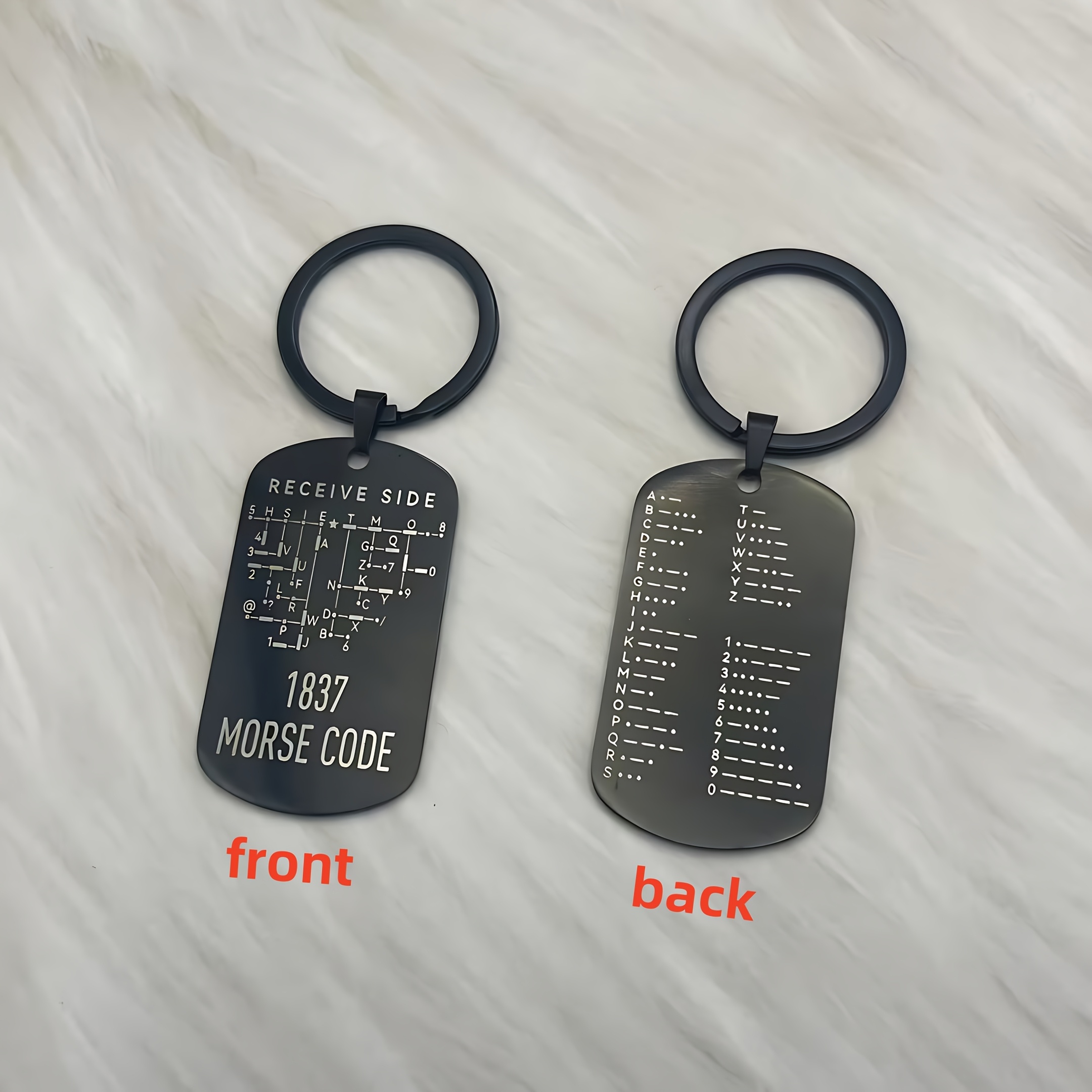 Code Keychain - Double-sided Educational Tool, Suitable For Radio Enthusiasts And Amateur , Durable Stainless Key Accessory, Unisex Holiday Party Gift, Radio Accessory, , High-quality Pendant