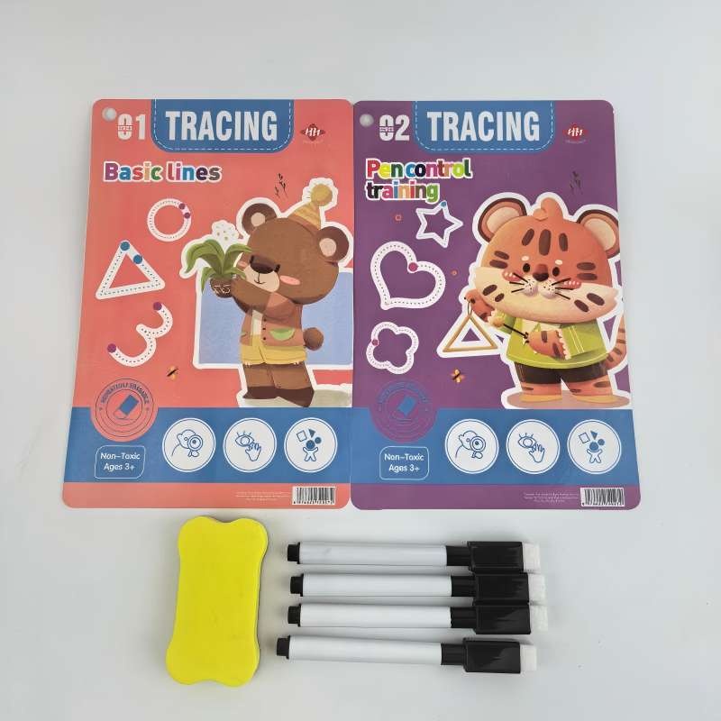 64-page Reusable Copybook Set With 4 Pens - Pen Control Training And Drawing Workbook For Development, Writing Skills, Classroom Teaching Supplies, Halloween And Christmas Gift
