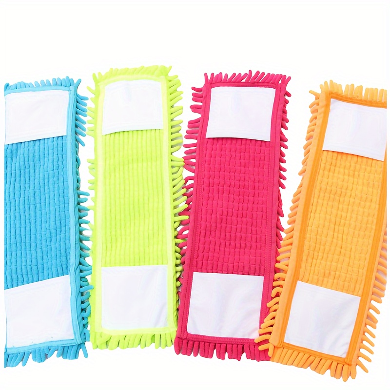 

4pcs Chenille Mop Head Replacement Pads - Easy Clean, Washable For Floor Cleaning