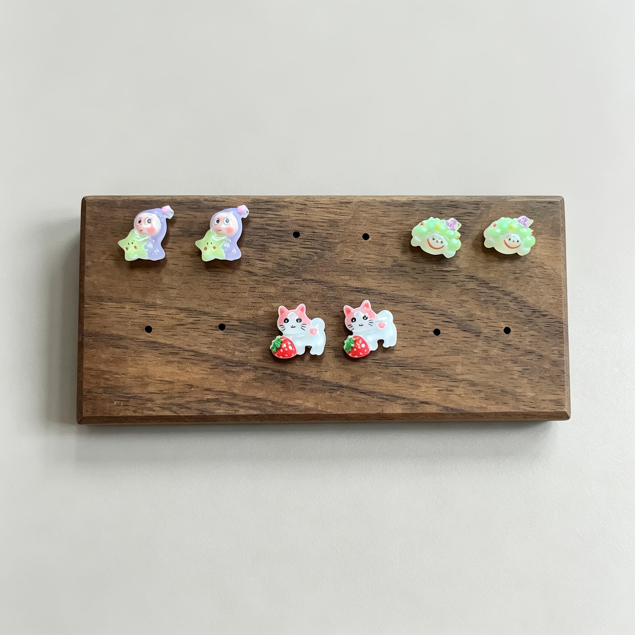3 Pairs Low-Allergy Resin Earrings, Hypoallergenic Studs