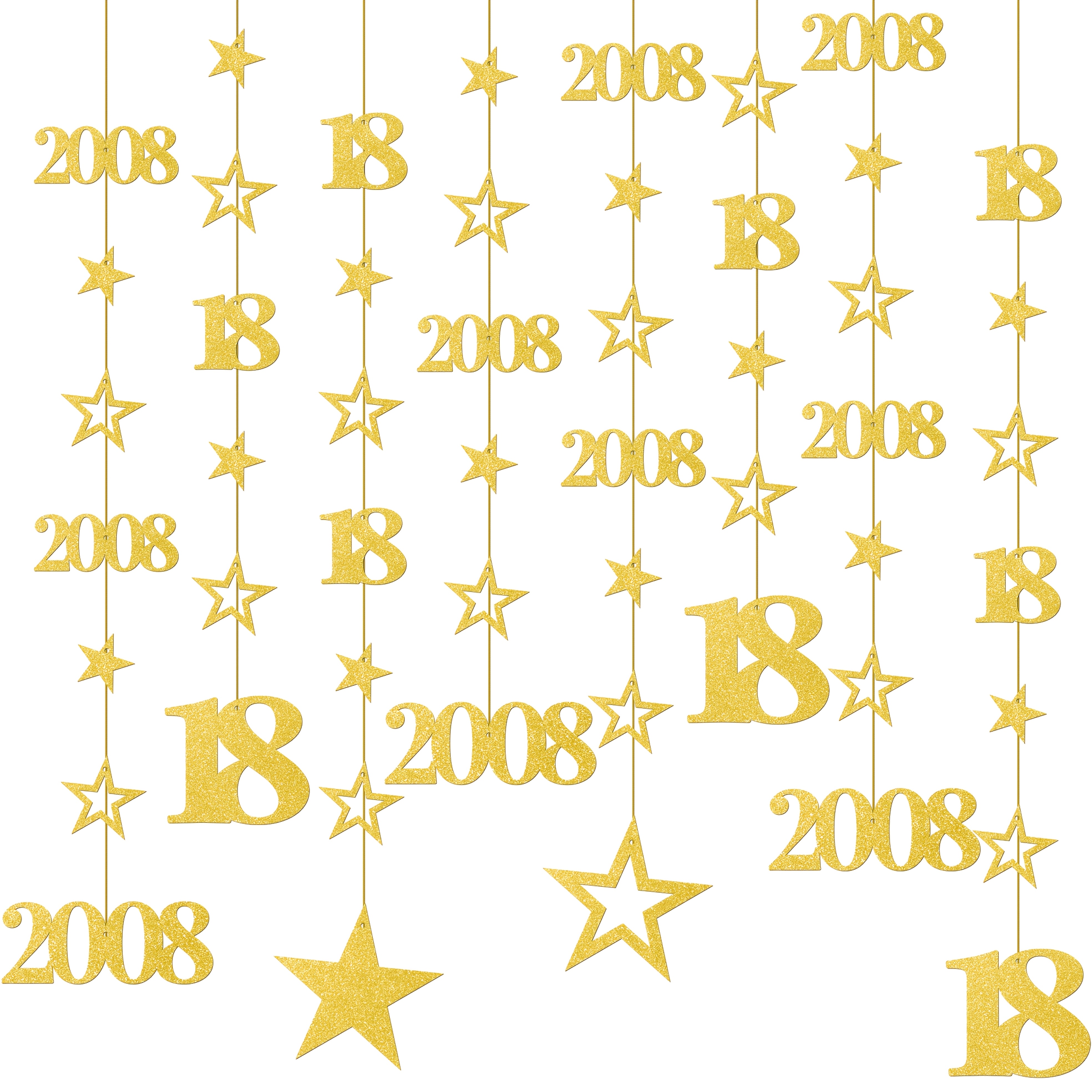Image of Flash 18th Birthday Decorations, Number 18 And 2008 Streamer Set, Background 18th Birthday Party Supplies,for Christmas, Halloween
