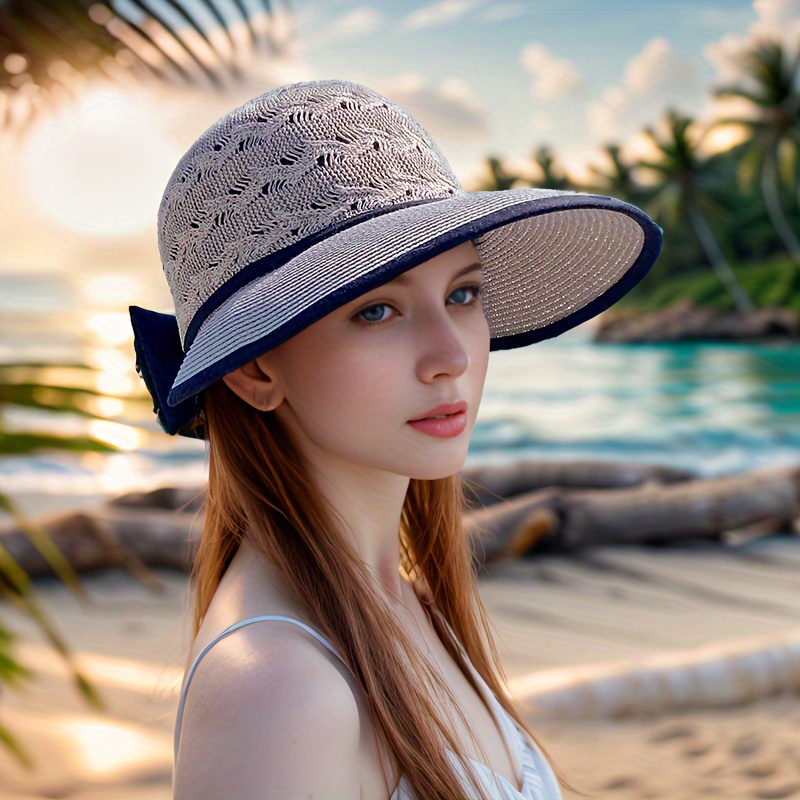 Fashionable Summer Sun Hat Breathable Wide Brim Straw Hat UV Protection Outdoor Fisherman Cap Versatile Beach Hats