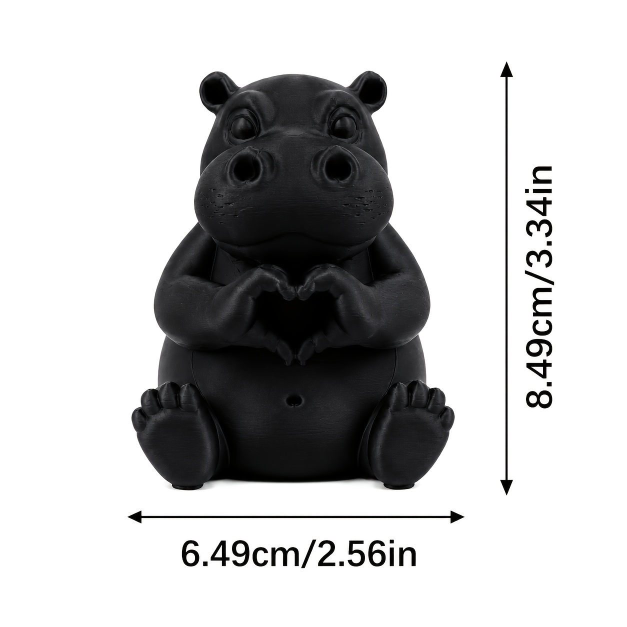 Cute Hippo Figurine With Heart Gesture, Gothic Animal Decor For Shelf Desk Living Room Bedroom Decoration, Valentine's Day Birthday Anniversary Christmas Gift, Accent Statue