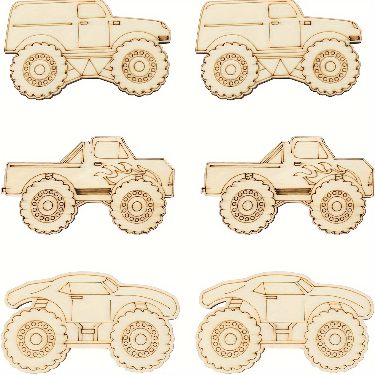 

30pcs Wood Truck Cutouts Crafts Truck Party Game Favors Vehicles To Paint Wooden Truck Ornaments Diy Gift Tags For Home Party Decoration Craft Project