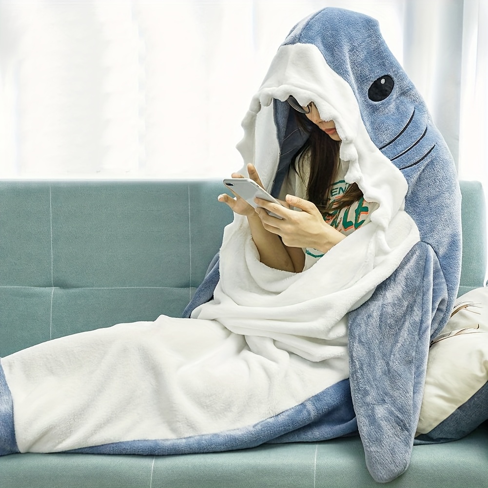 Couverture Requin Adulte, Ultra Doux Flanelle Pyjama Requin Gargon, Plaid Requinv Homme, Shark Blanket Femme, Sac De Couchag[u9090] - Maison