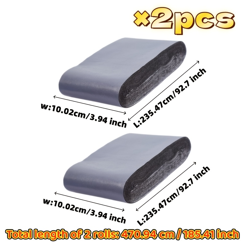 TEMU 2 Rolls Of Heavy-duty Repair Tape, Total Length: 470.94cm / 185.41 Inches, Divided Into 2 Rolls, Each Roll 235.47cm Long. Self-adhesive