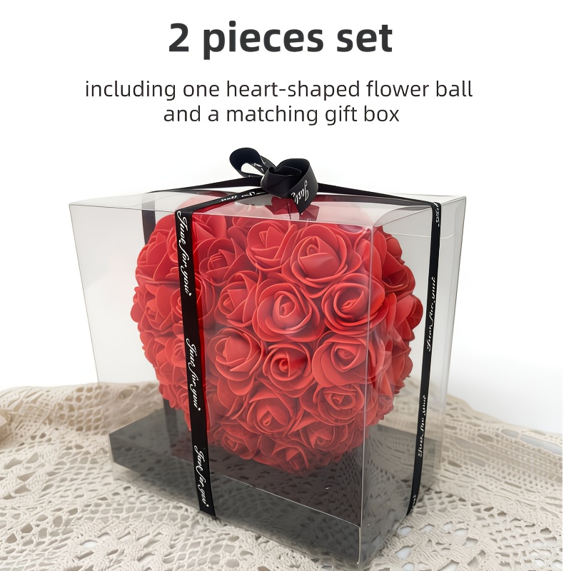 Image of 2pcs Gradient Rose Petal Heart Gift Box, Valentine's Day Romantic Gift For Living Room Decoration/festival Present (ceremonial Ins-style Gift)