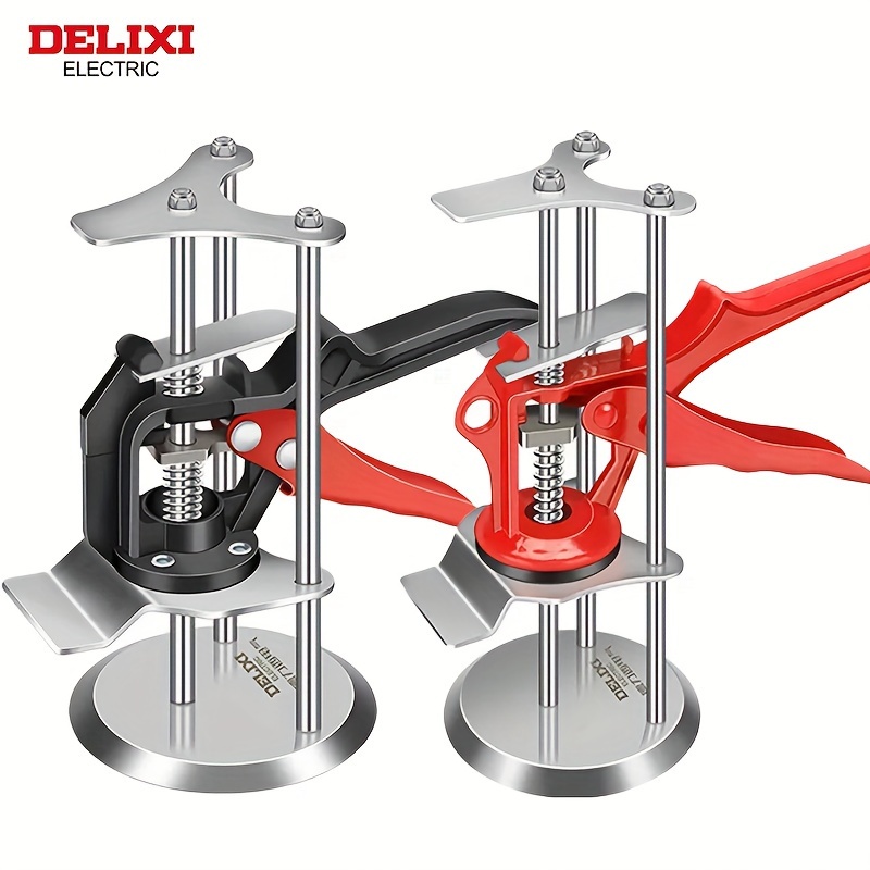 

Electric Tile Height Adjuster - Single Column Lifter With Enhanced Steel Base, Porcelain Positioning Tool & Lever, Red