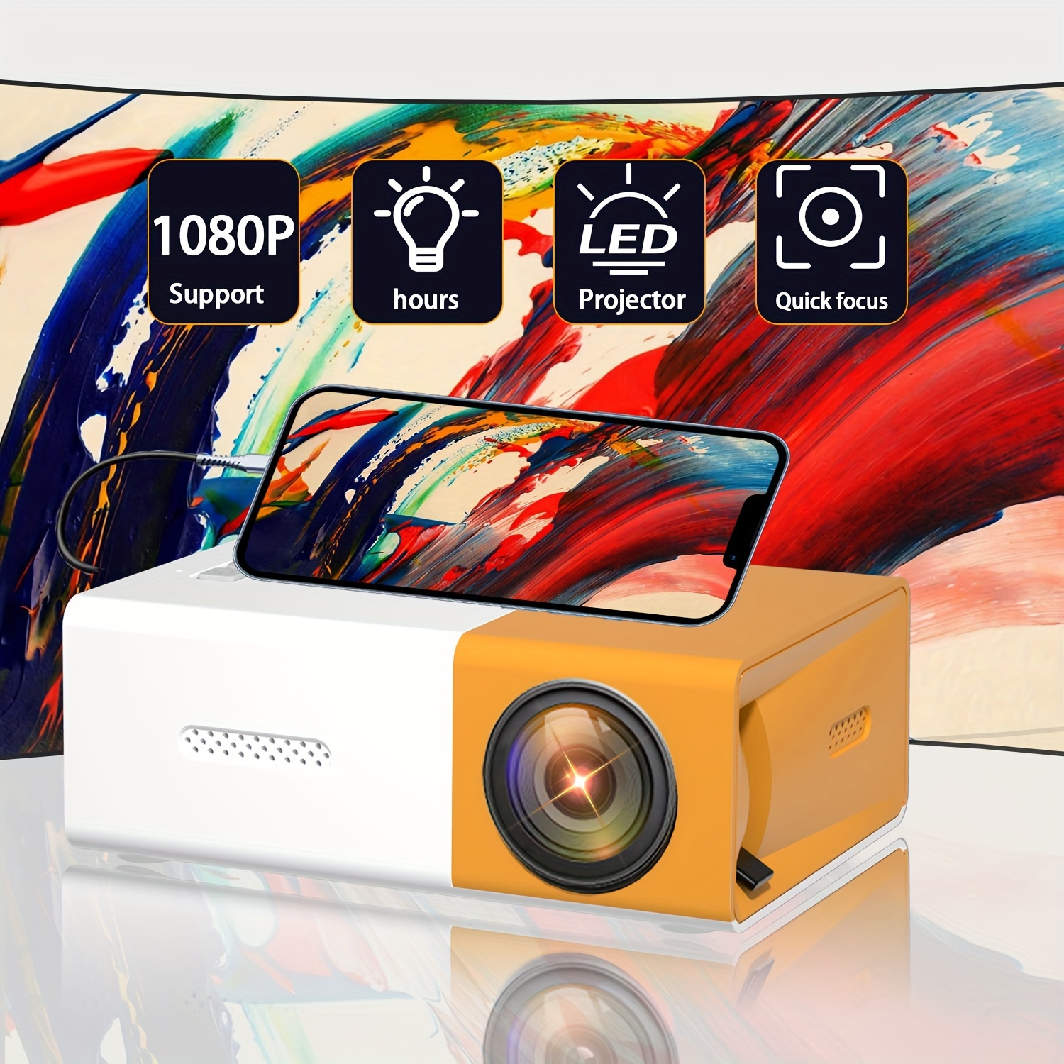 

Projector, Compatible Hd Tv, 3d , And Portable, Compatible Multiple Devices, Suitable For //// Use