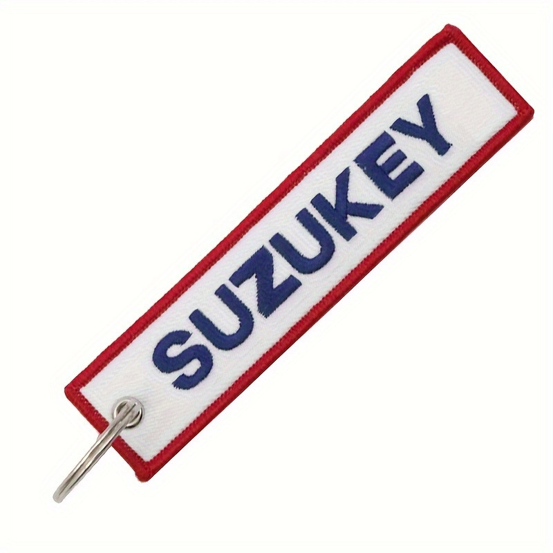 Image of 1pc Fashion Premium Embroidery Key Tag For Clothing, Motorcycles Key, Sport Bikes Keychain For Men