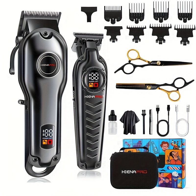 

Hiena Professional Hair Clippers For Men - Cordless Clippers And Set, Complete Barber Kit For Hair Trimming & Beard Grooming, Ideal Mens Gifts For Haircuts