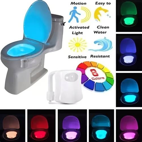 toilet motion sensor light 8 colors changing sensor led washroom night toliet lamp pir motion activated bathroom accessory fits any toilet for event holding shops stores