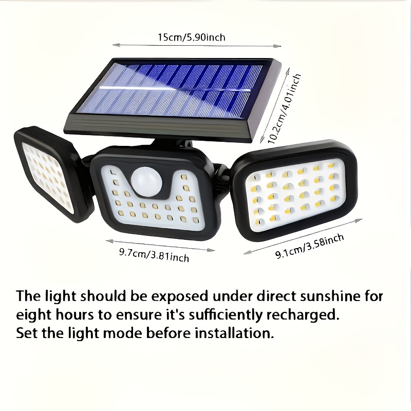 78 LED Solar Motion Sensor Light with 3 Brightness Modes