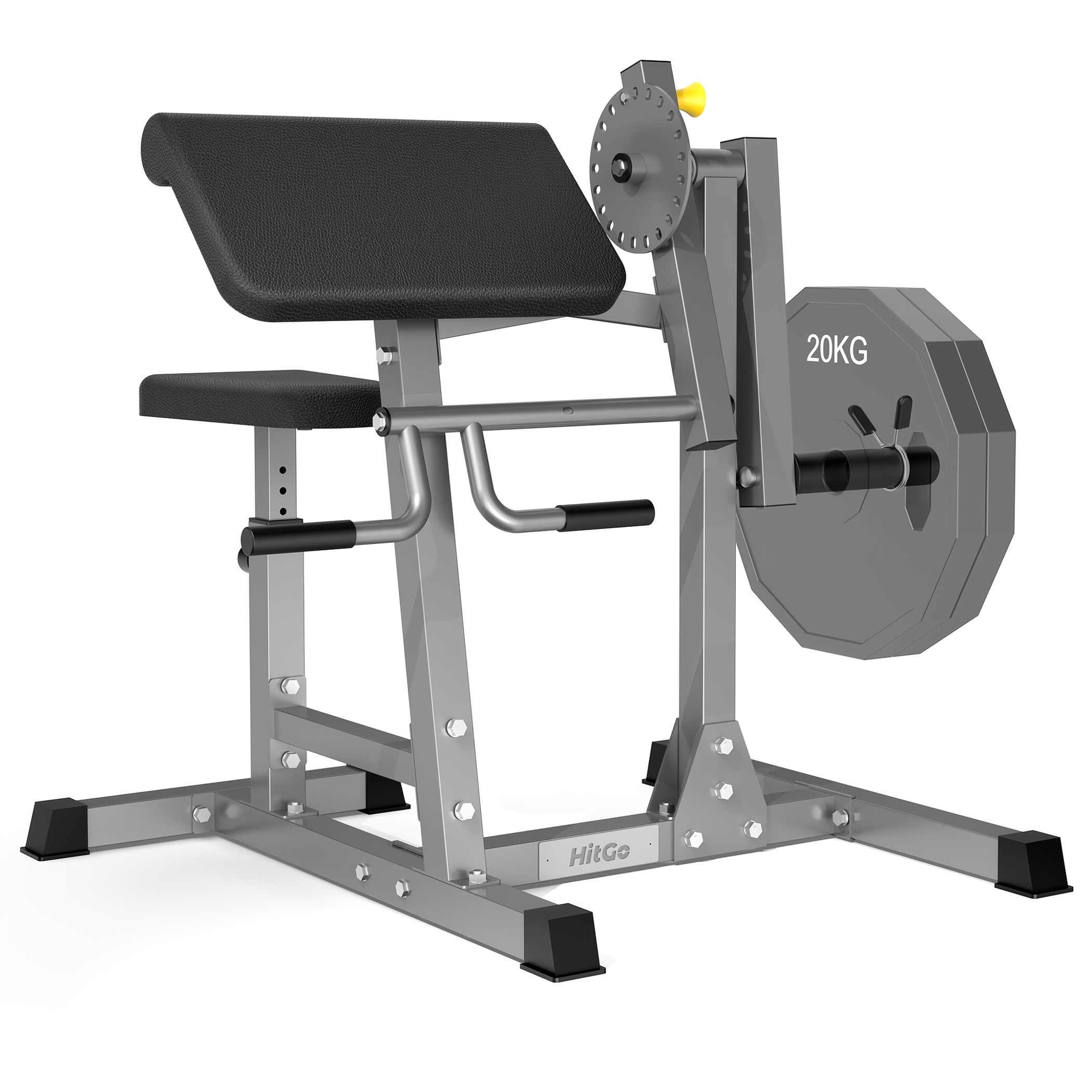 Bench For Biceps Isolation & Arm Training, Adjustable Arm Bench Compatible With 1" & 2" Weight Plates