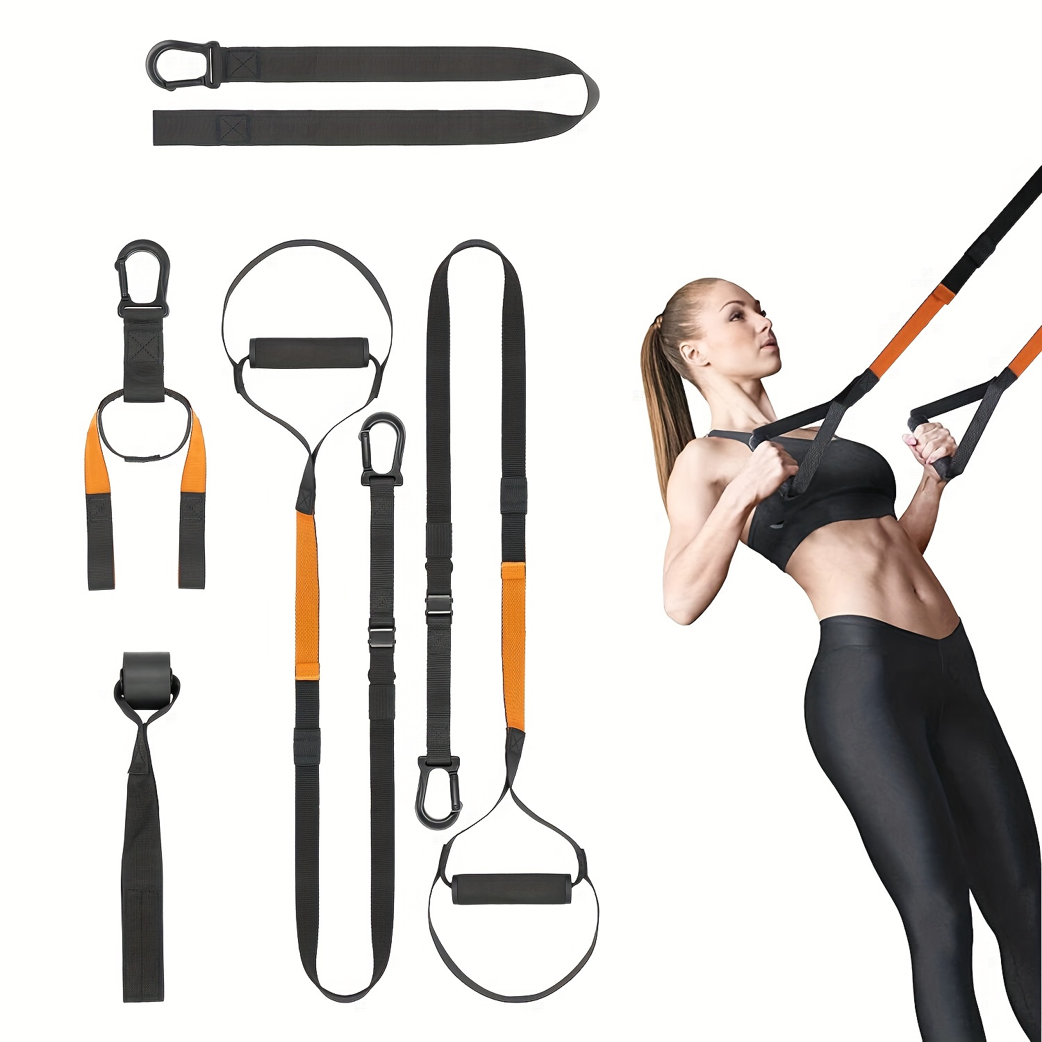 

Rraining Kit, Workout Straps For Home, Adjustable Resistance Trainer With Handles, Door Anchor And Carrying Bag For Gym