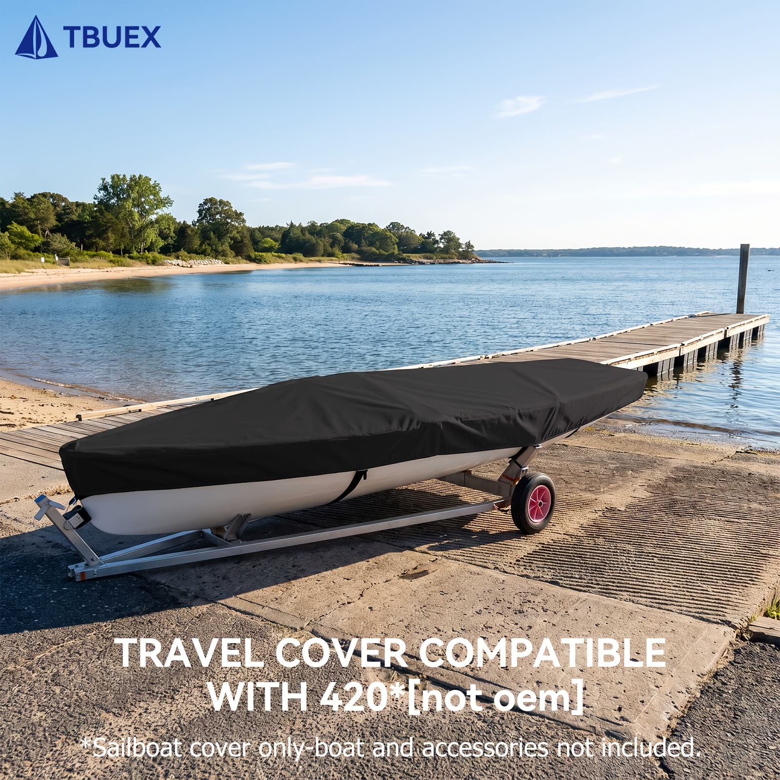 Sailboat Cover Compatible with 420, UV Resistant Polyester Fabric