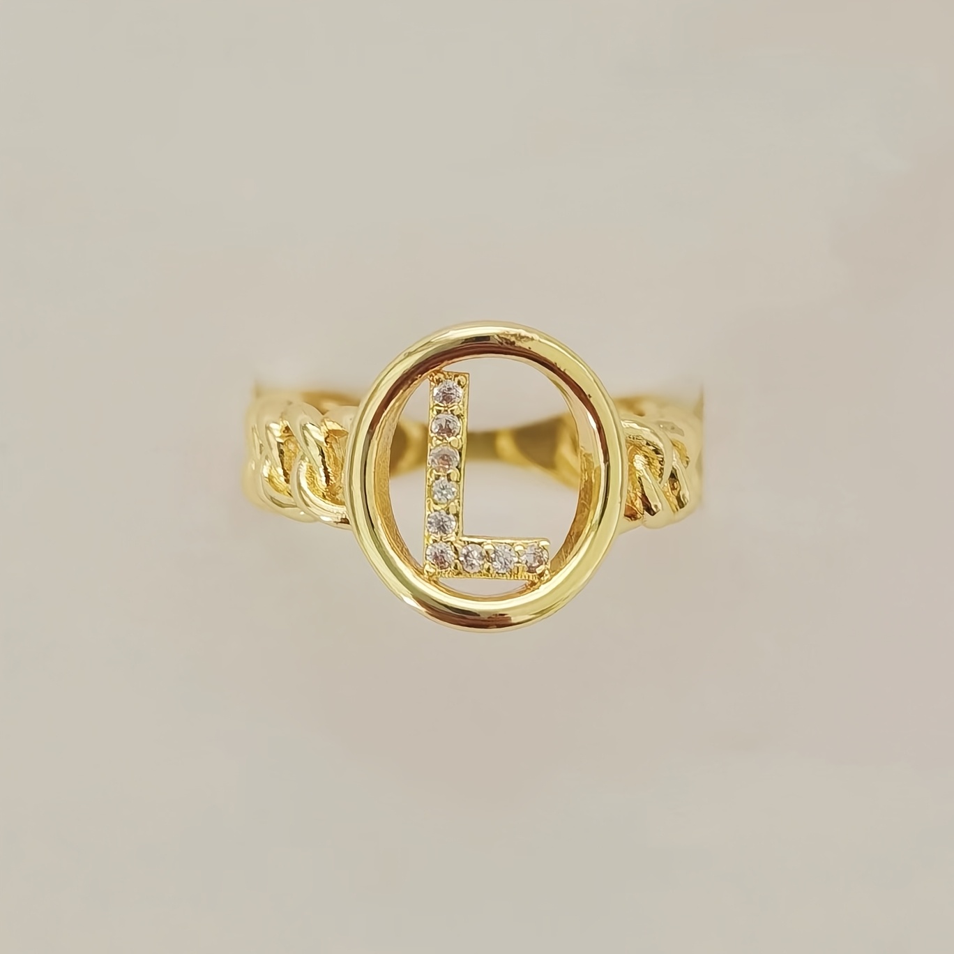 Chain Letter Set with Zirconium Ring for Women