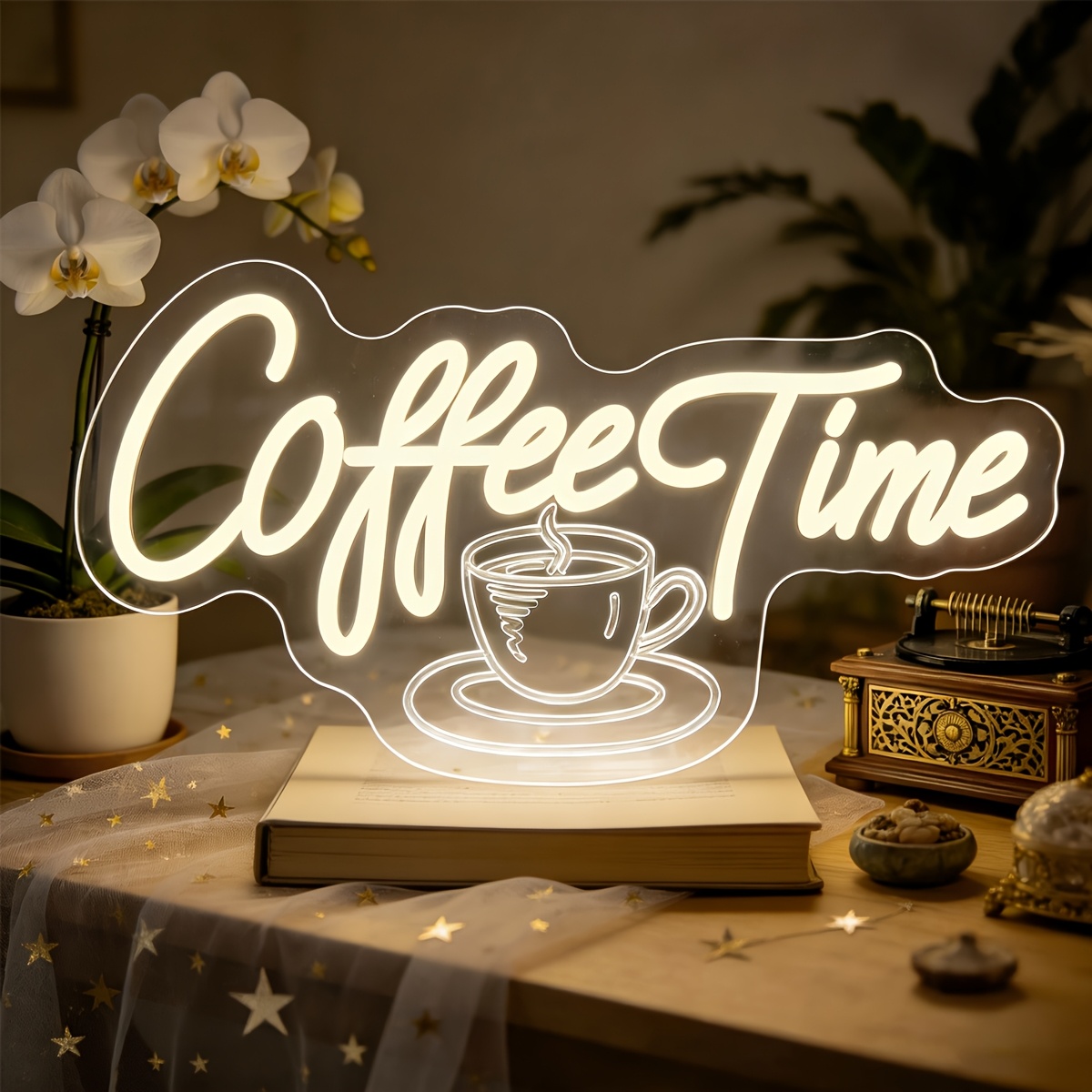 LED Coffee Bar Neon Sign – USB-Powered, Brightness Adjustable, 11.8" X 7.9" – Decorative Wall Light For Cafe, Party, Wine Bar