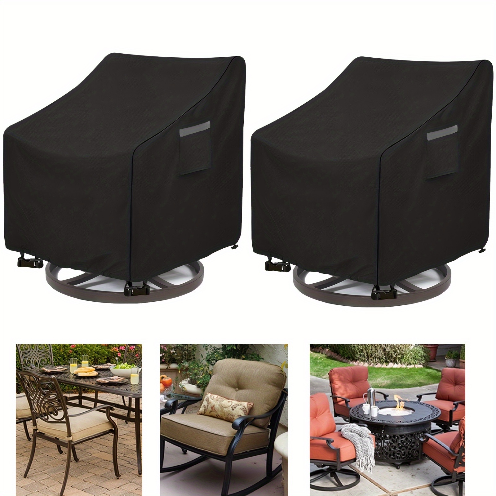 Outdoor Swivel Lounge Chair Cover 2 Pack,Waterproof 100% Outdoor Patio Chair Cov