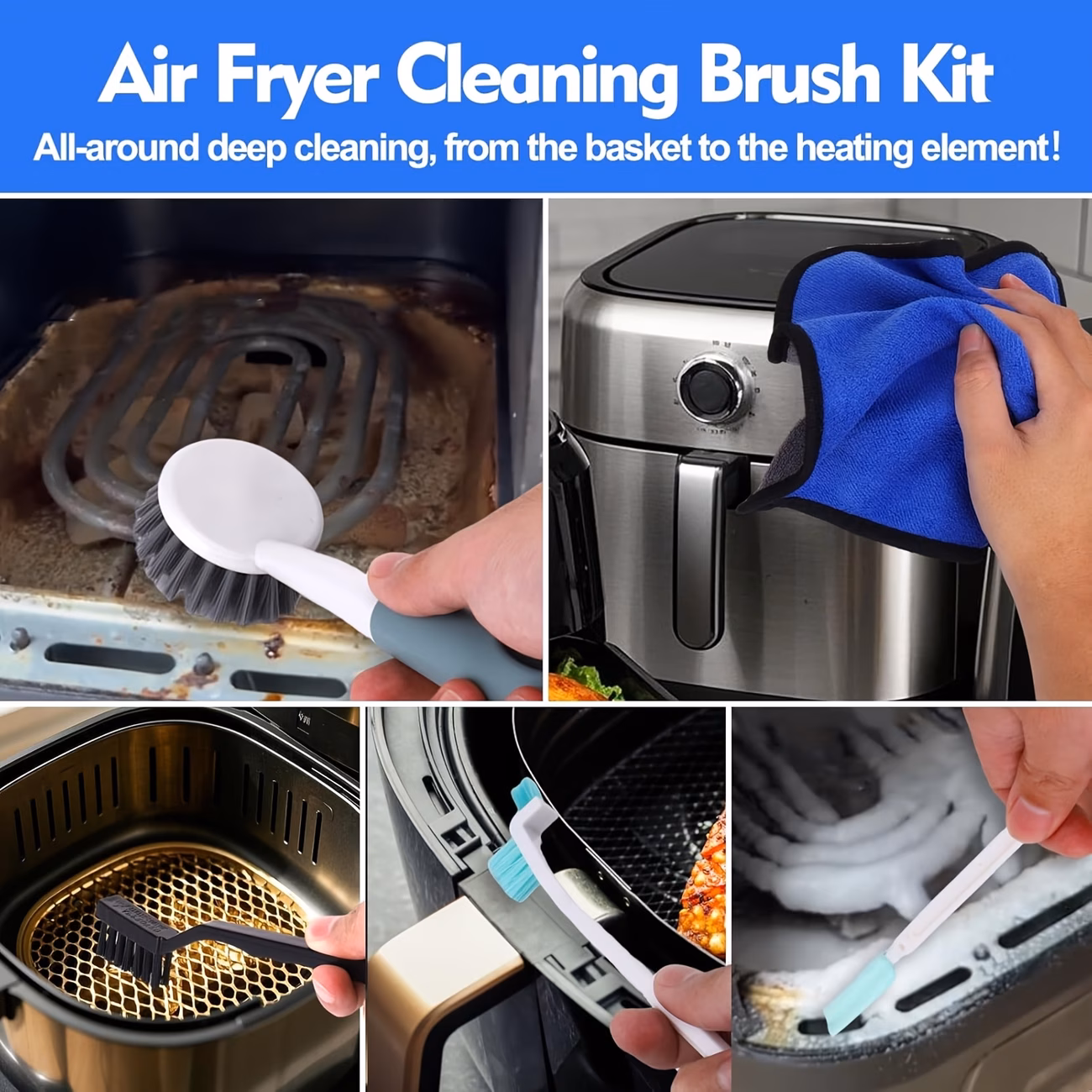 air fryer cleaner brush kits 6pcs air fryer cleaning brush tools accessories kitchen cleaning tools Product details 2