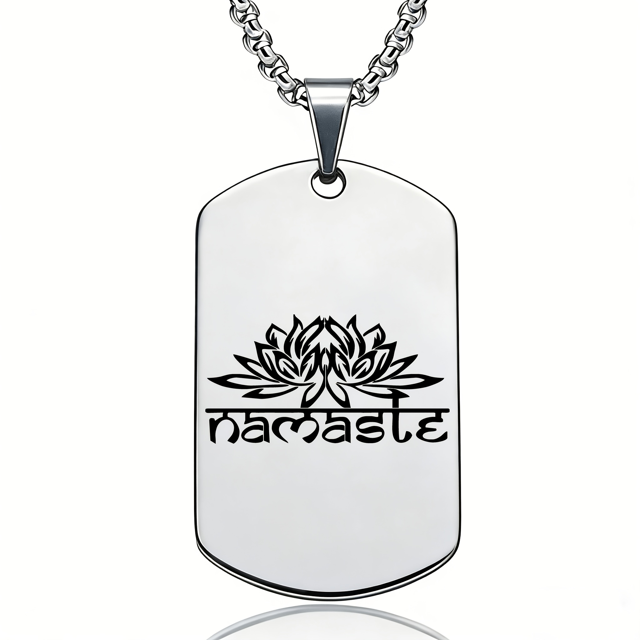 Yoga Zen Tranquility Sanskrit Lotus Necklace
