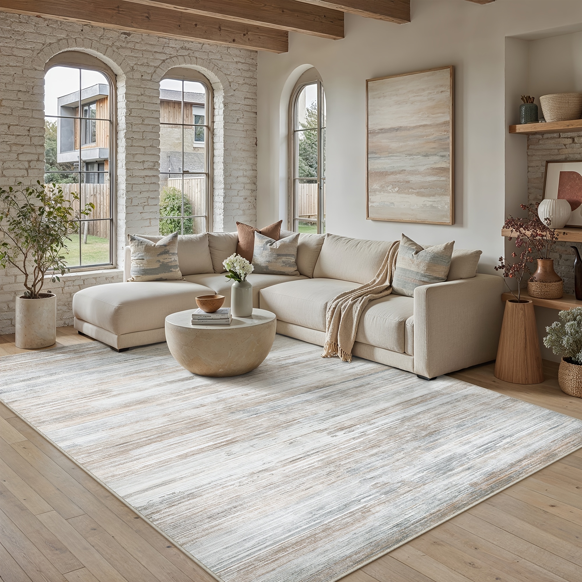 ultra soft modern minimalist style carpet non slip backing machine washable low pile printed carpet   in   sizes   multicolor   decoration floor mat area rugs