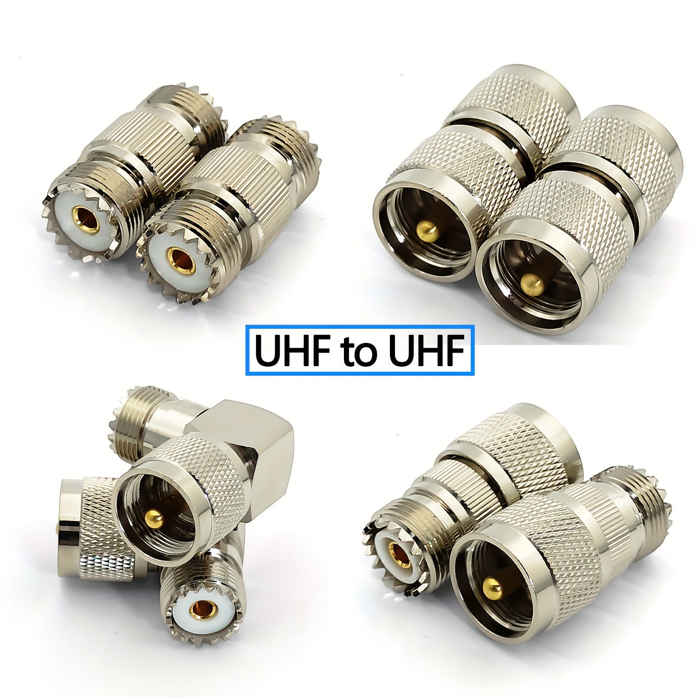 4 stuks UHF naar UHF RF Coaxiaal Adapter - Laagverlies Coax Connectors, Verguld voor lage verliezen & interferentie, Duurzame -Oxidatie Coaxiaal Adapters Geschikt voor Lab, RF Systemen, Radio, Magnetron Antennes