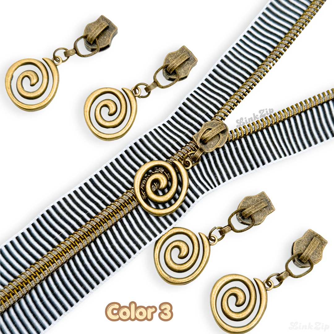 TEMU 5pcs Spiral Nylon Zipper Heads #5 Nylon Zipper Heads For Bag And Clothing Sewing, Fashion Versatile, Suitable For Wallet, Handbag, Handmade