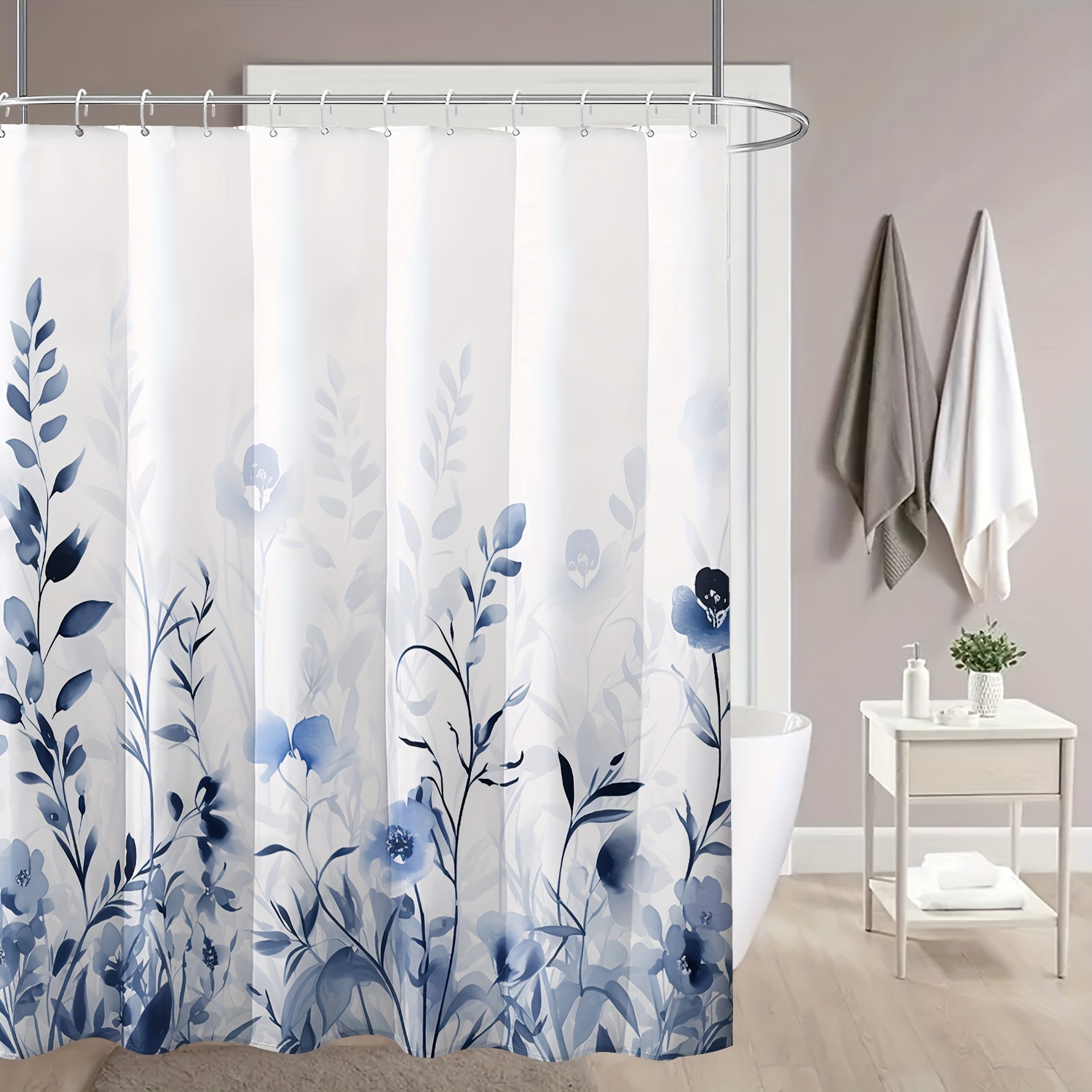 

Ink Shower Curtain Set - 71x71" Polyester , , Decorative Bathroom