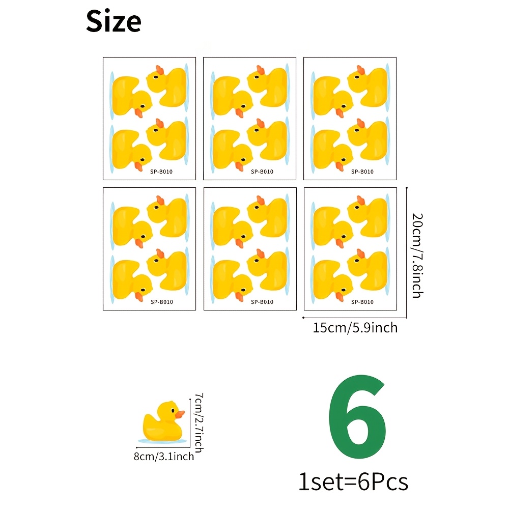 TEMU 1 Set 6 Sheets Anti-slip Bathtub Stickers Creative Duck Pattern Stickers Bathroom Floor Decoration Pvc Frosted Bathtub Stickers