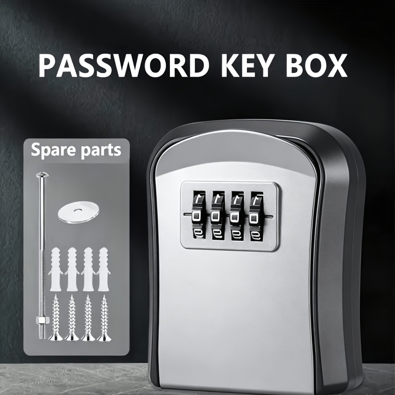 TEMU Oversized Key Box - Outdoor Wall-mounted Safe With Lock And Lid - Made Of Hard Plastic Material - Suitable For Home, Car, Hotel, And Emergency