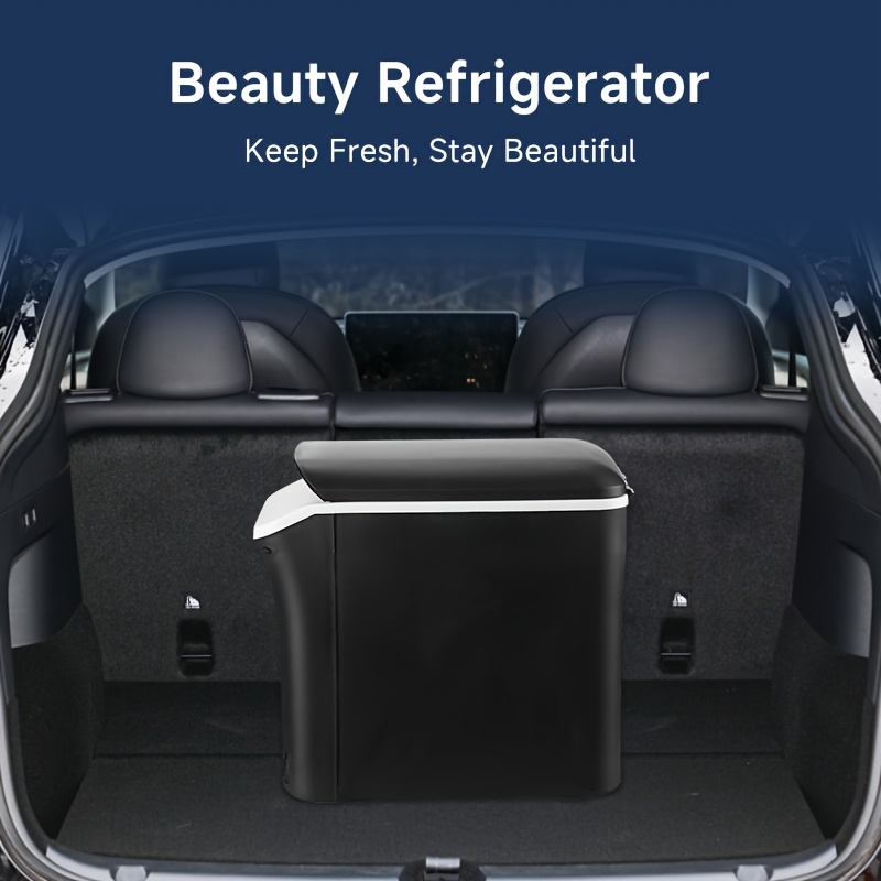 [Portable Car Fridge] Portable 12V Car Refrigerator | 1 Door Mini Fridge for Outdoor, Camping, RV, Truck - Black, 1-10L Capacity, Semiconductor Technology, Durable Construction