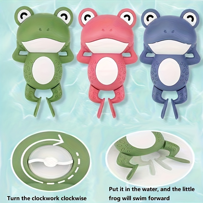 badespielzeug für kinder, neues baby-badespielzeug zum schwimmen, niedliche frösche, aufzieh-spielzeug für die babybadewanne, zufällige farbe