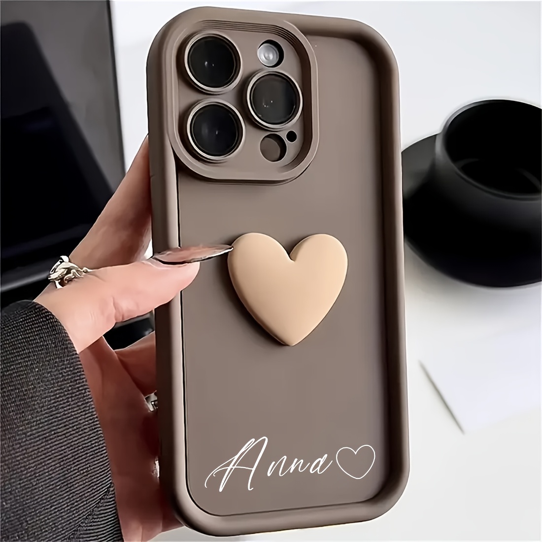 TEMU Customized Name Phone Case For Iphone 16 15 14 13 12 11 Pro Max Luxury Acrylic 3d Silicone Diy Shockproof Gift Case Plus