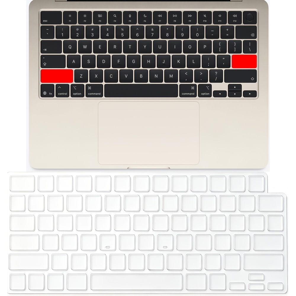 TEMU Housse de clavier en TPU, sortie en 2026, compatible avec 13.6 pouces, puce M5, protection de clavier A3449