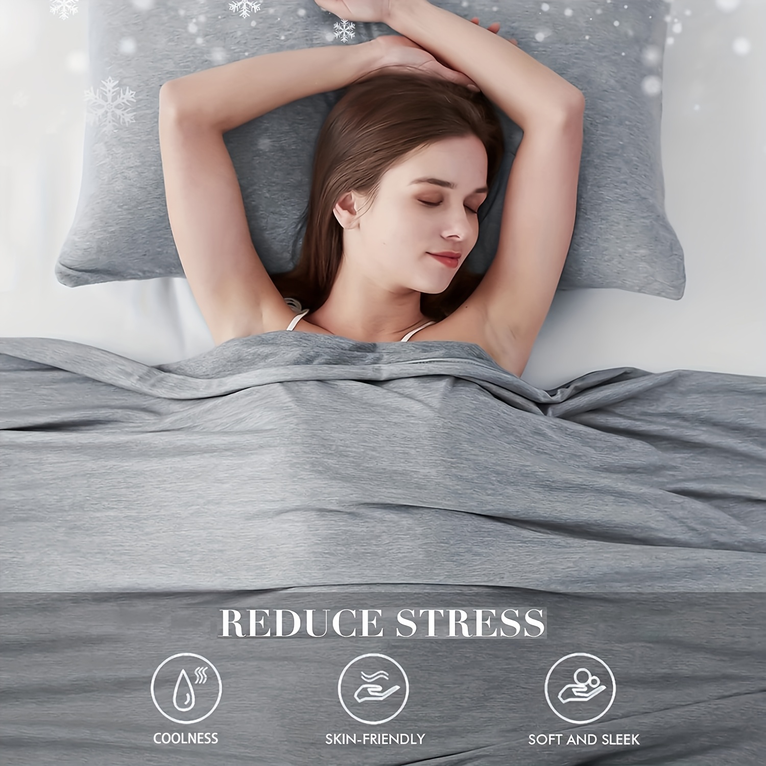 TEMU 1pc Heat-absorbing Cooling Blanket - For Hot Sleepers Night Sweats, Made Of Lightweight And Breathable -absorbing, Moire, Durable, Machine