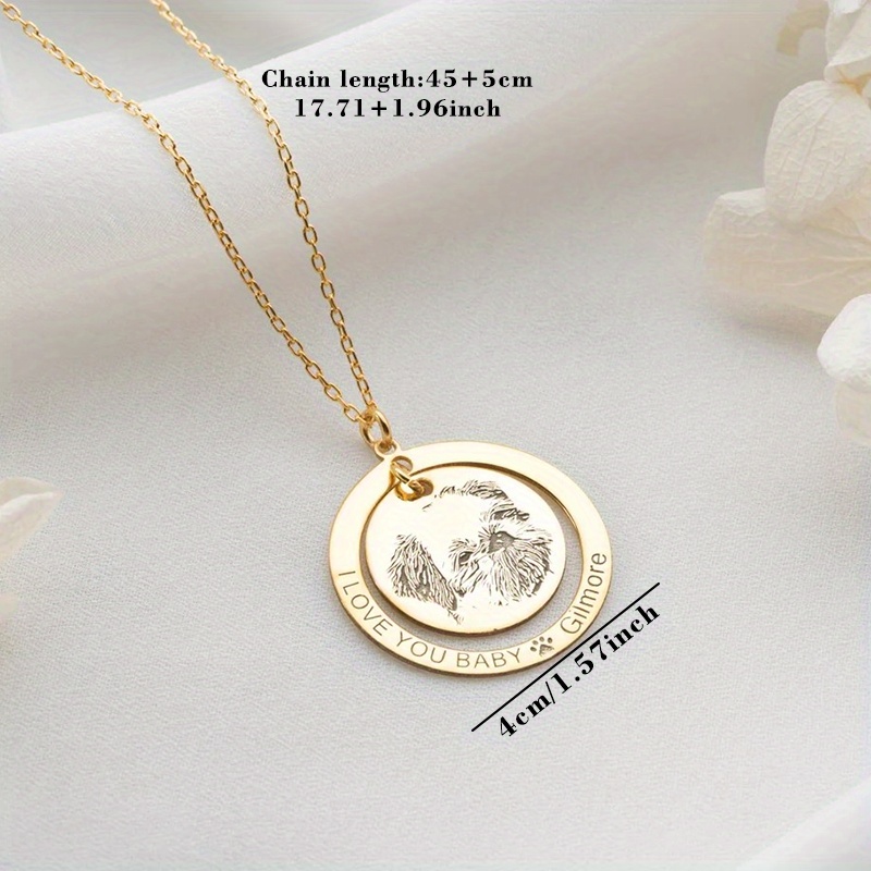 Custom Engraved Pet Memorial Disc Pendant — Personalized Keepsake