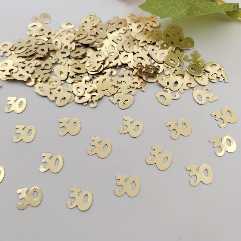 

400-pack Number 30 Golden Confetti For 30th Birthday & Anniversary Celebrations, Premium Paper Party Decorations For Valentine's Day & Special Occasions, Versatile Decor For Adults 14+