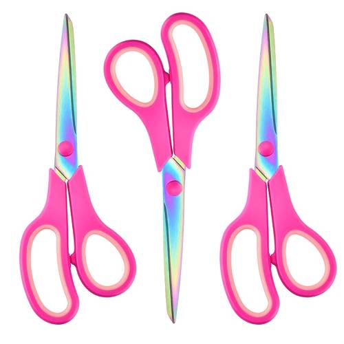 1pc stainless steel scissors with titanium coating ergonomic grip 8 5 inch precision cutting tool for sewing arts office home use durable comfortable design sewing accessories artistic crafting sleek metallic construction