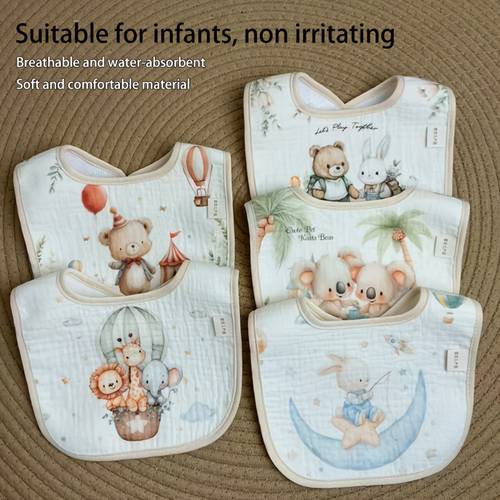 3 5pcs shaped bibs for infants soft absorbent large sized bibs with unisex snap closure knit fabric